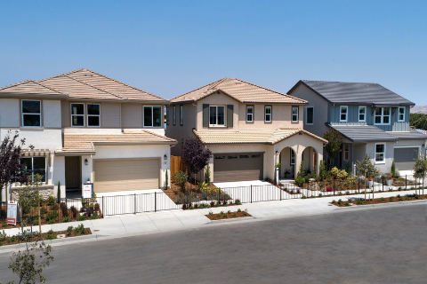 Mayfair at Westfield in Hollister community streetscape perks of presale home
