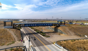 aerial view of river islands master-planned community entrance