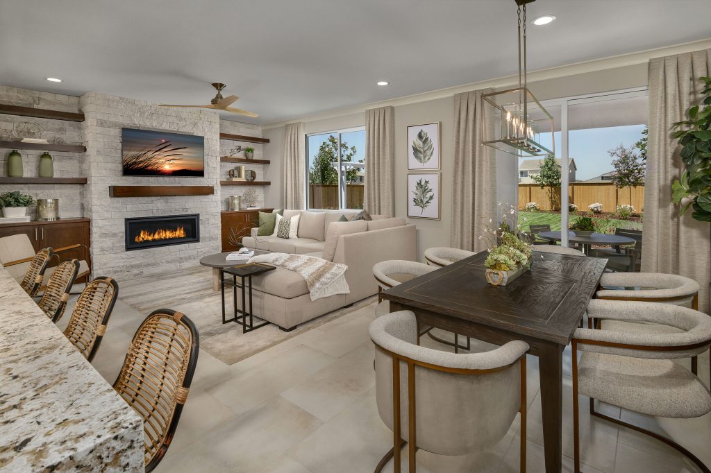 Residence 1 dining and living at Freestone in Manteca