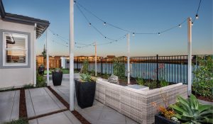 Skye at River Islands Residence 1 Patio with waterfront view