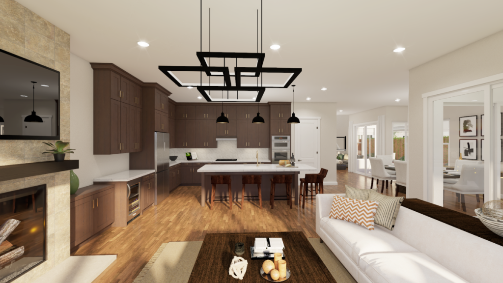 Capri at River Islands Residence 3 Great Room and Kitchen