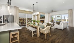 Capri at River Islands Residence 2 living area and kitchen