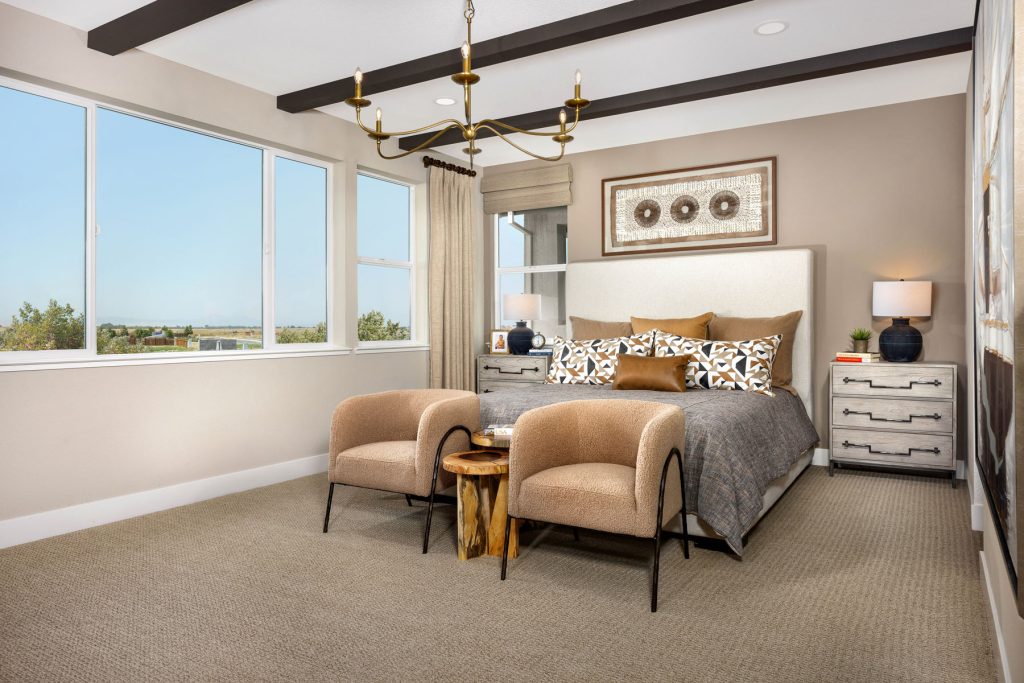Residence 3 primary bedroom at Capri at River Islands